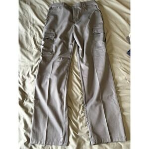 Aramark‎ Authentic Mens Cargo Work Pants Charcoal Gray 32x32 Adjustec Waistband